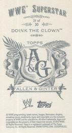 2012 Topps Heritage WWE - Allen & Ginter #21 Doink The Clown Back