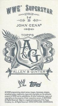 2012 Topps Heritage WWE - Allen & Ginter #5 John Cena Back