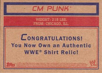 2012 Topps Heritage WWE - Swatch Relics #NNO CM Punk Back
