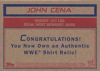 2012 Topps Heritage WWE - Swatch Relics #NNO John Cena Back