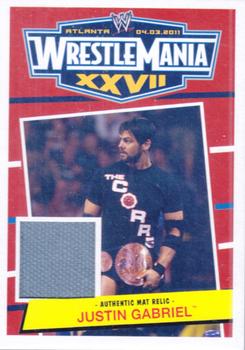 2012 Topps Heritage WWE - WrestleMania XXVII Mat Relics #NNO Justin Gabriel Front