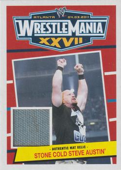 2012 Topps Heritage WWE - WrestleMania XXVII Mat Relics #NNO Stone Cold Steve Austin Front