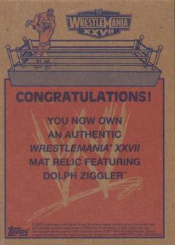 2012 Topps Heritage WWE - WrestleMania XXVII Mat Relics #NNO Dolph Ziggler Back