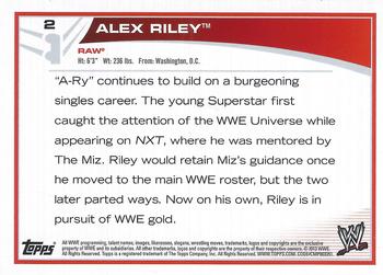 2013 Topps WWE #2 Alex Riley Back