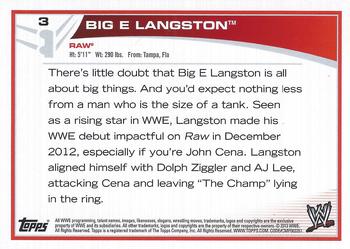 2013 Topps WWE #3 Big E Langston Back
