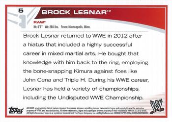 2013 Topps WWE #5 Brock Lesnar Back