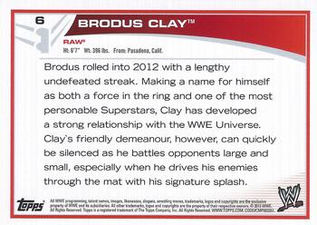 2013 Topps WWE #6 Brodus Clay Back