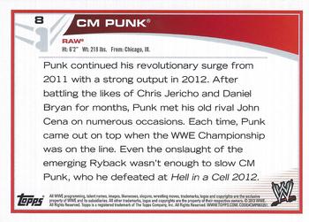 2013 Topps WWE #8 CM Punk Back
