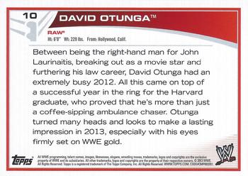 2013 Topps WWE #10 David Otunga Back