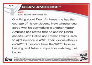 2013 Topps WWE #11 Dean Ambrose Back