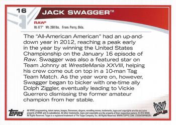 2013 Topps WWE #16 Jack Swagger Back