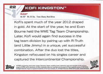 2013 Topps WWE #22 Kofi Kingston Back