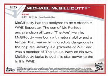 2013 Topps WWE #25 Michael McGillicutty Back