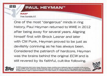 2013 Topps WWE #28 Paul Heyman Back