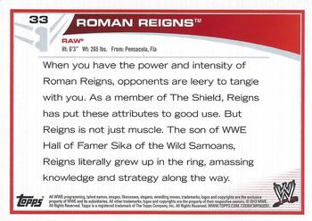 2013 Topps WWE #33 Roman Reigns Back