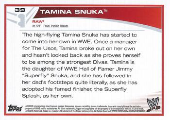 2013 Topps WWE #39 Tamina Snuka Back