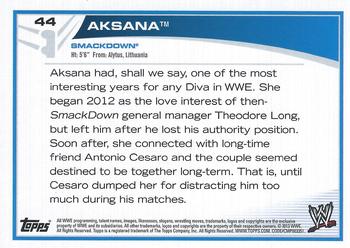 2013 Topps WWE #44 Aksana Back