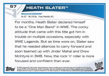 2013 Topps WWE #57 Heath Slater Back