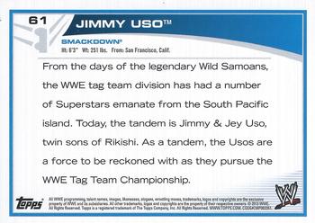 2013 Topps WWE #61 Jimmy Uso Back