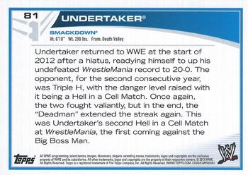 2013 Topps WWE #81 Undertaker Back