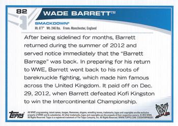 2013 Topps WWE #82 Wade Barrett Back