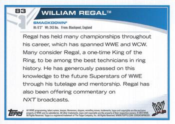 2013 Topps WWE #83 William Regal Back