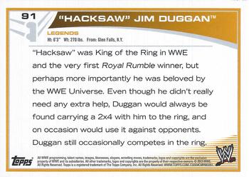 2013 Topps WWE #91 Hacksaw Jim Duggan Back
