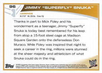 2013 Topps WWE #96 Superfly Jimmy Snuka Back