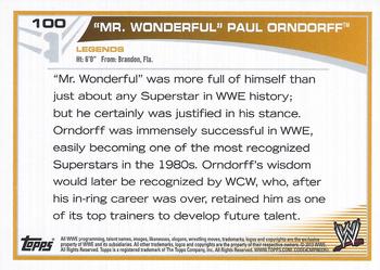 2013 Topps WWE #100 Paul Mr. Wonderful Orndorff Back