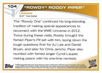 2013 Topps WWE #104 Rowdy Roddy Piper Back