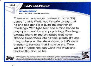 2013 Topps WWE #63 Fandango Back