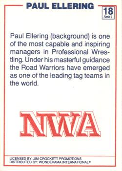 1988 Wonderama NWA #18 Paul Ellering Back