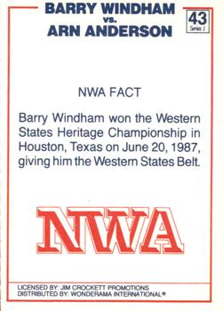 1988 Wonderama NWA #43 Barry Windham / Arn Anderson Back