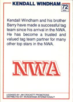 1988 Wonderama NWA #72 Kendall Windham Back