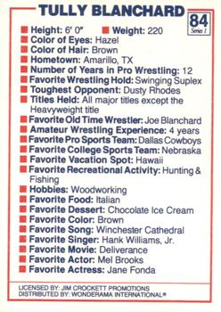 1988 Wonderama NWA #84 Tully Blanchard Back
