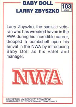1988 Wonderama NWA #103 Larry Zbyszko / Baby Doll Back