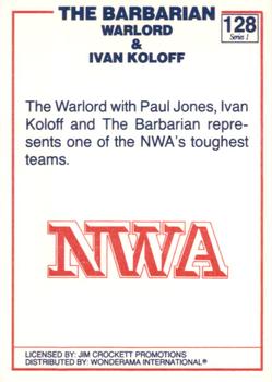 1988 Wonderama NWA #128 Barbarian / Warlord / Ivan Koloff Back