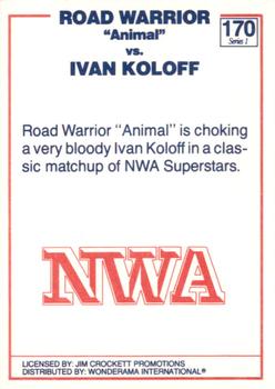 1988 Wonderama NWA #170 Road Warrior Animal / Ivan Koloff Back