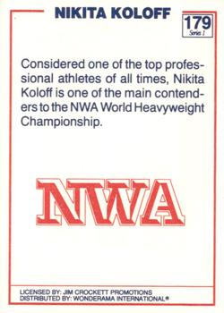 1988 Wonderama NWA #179 Nikita Koloff Back