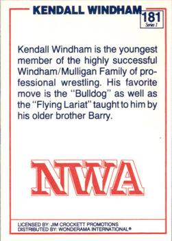 1988 Wonderama NWA #181 Kendall Windham Back