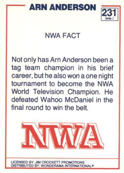 1988 Wonderama NWA #231 Arn Anderson Back
