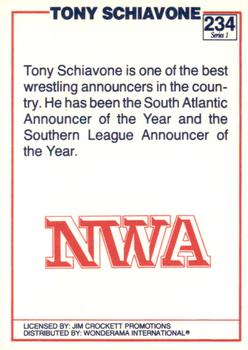 1988 Wonderama NWA #234 Tony Schiavone Back