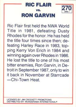 1988 Wonderama NWA #270 Ric Flair vs Ron Garvin Back
