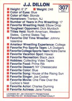 1988 Wonderama NWA #307 J.J. Dillon Back