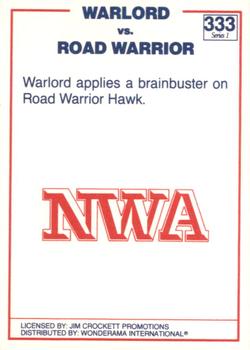 1988 Wonderama NWA #333 Warlord vs Road Warrior Back