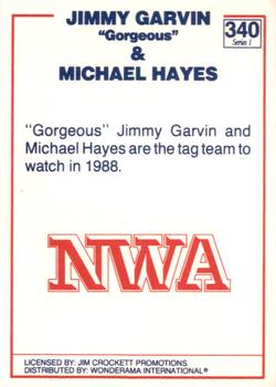 1988 Wonderama NWA #340 Jimmy Garvin / Michael Hayes Back