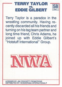 1988 Wonderama NWA #58 Terry Taylor vs. Eddie Gilbert Back