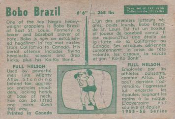 1955-56 Parkhurst #6 Bobo Brazil Back