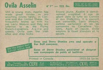 1955-56 Parkhurst #17 Ovila Asselin Back