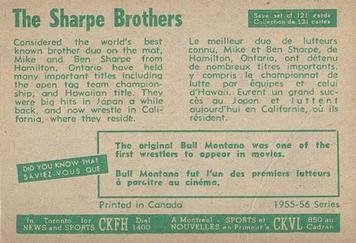 1955-56 Parkhurst #22 The Sharpe Brothers Back